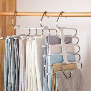 5 In 1 Wardrobe Hanger Multi-functional Clothes Hangers Pants Stainless Steel Magic Wardrobe Clothing Hangers For Clothes Rack