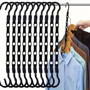 5 folding hangers with 5 holes, portable magic 5-in-1 drying racks, travel household storage racks, bathrooms, bedrooms, closets, wardrobes, families, dormitories