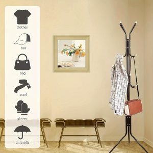 Hook Metal Coat Rack Simple Independent Vertical Hat and Coat Rack Storage Rack Suitable for Home Living Room, Three-layer Vertical Metal Coat Rack Hat and Coat Rack 12 Hooks, Can Hang Jackets, Wallets, Scarf Rack, Umbrella Rack