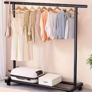 Portable Multifunctional Clothes Rack with Wheels: Freestanding Hanger for Indoor & Outdoor Balconies