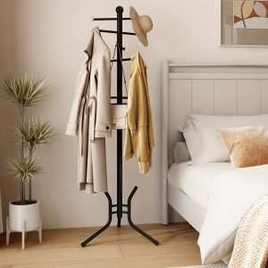 Freestanding Coat Rack with 12 Hooks, Stylish Coat Tree for Bedroom, Living Room, Office - Hang Clothes, Hats, Bags