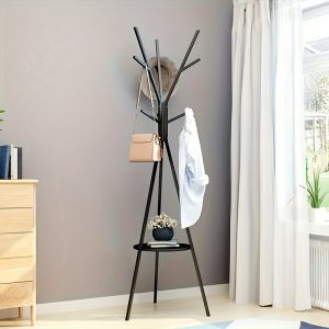 1pc Metal Tree Branch Style Coat Rack, Free Standing With Multi-Hooks, Space-Saving Rack For Clothes, Hats, Bags, Suitable For Entryway, Hallway, Office, Bedroom, Living Room, Ideal Home Supplies